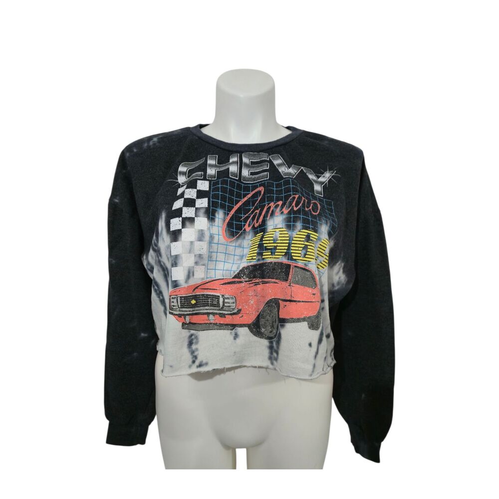 Chemistry Camaro Crop Sweatshirt Top Women Large Grey
